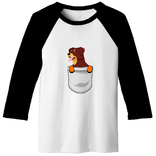 Dog Rottweiler Funny Cute Rottweiler Pocket Dog Puppy Lover Baseball Tees