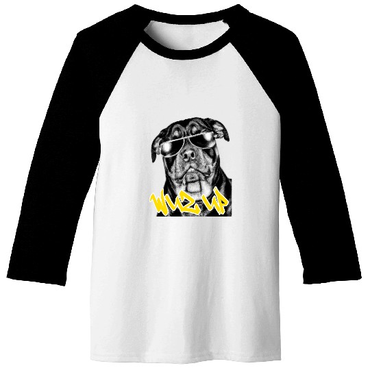 Dog Rottweiler West coast rappers HIP HOP WUZ UP fashion Rottweiler Baseball Tees