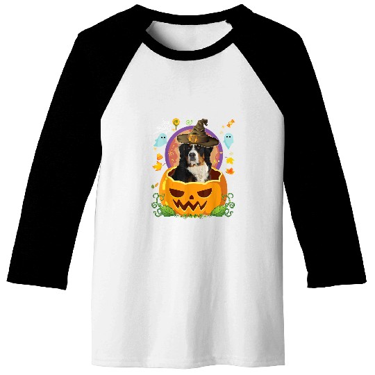 Happy Halloween Pumpkin Bernese Mountain Dog Witch Cute Hat 107 Baseball Tees