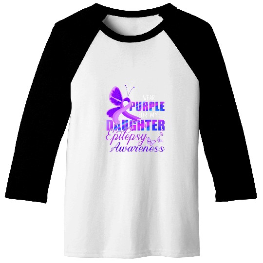 I wear Purple for my Daughter Epilepsy Awareness Baseball Tees