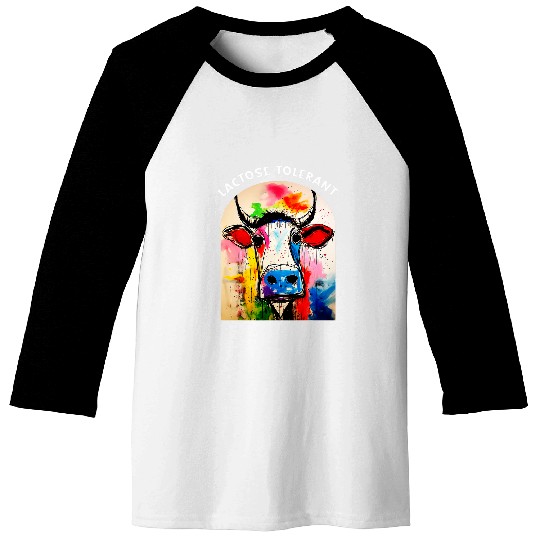 Funny Cow Lactose Tolerant Humor Meme Graphic Aesthetic Baseball Tees