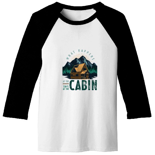 Funny Cabin Camping Camp House Glamping Cabin Owner Camper Baseball Tees