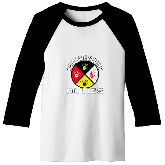 Indigenous Allies medicines Wheel MMIW Baseball Tees