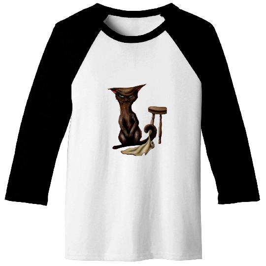 Cat meme cute kitten art meow kitty portrait cat humorous Baseball Tees