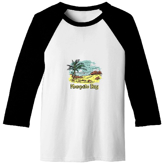 Mosquito Bay Beach Sun Surf Sand Travel Baseball Tees