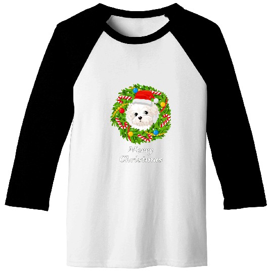 Dog Maltese Christmas Gift For Dog Lovers Men Women Kids Baseball Tees