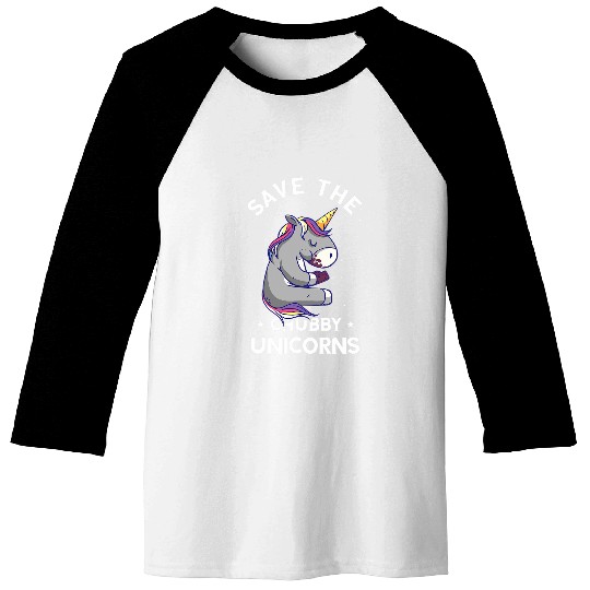 Save The Chubby Unicorns Rhino Animal Rights Rhinoceros Baseball Tees
