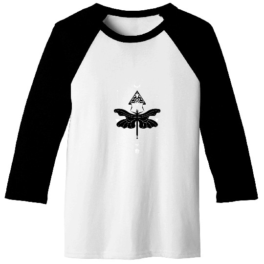 Minimalist Insect Celestial Dragonfly Sacred Geometry Symbol 21 Baseball Tees