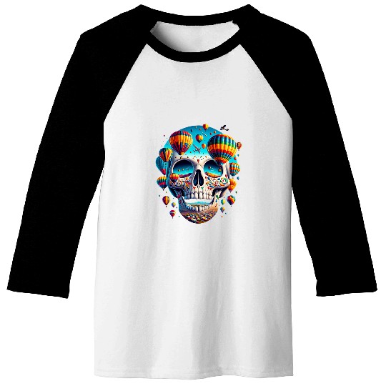 Soaring Spirit Skull Balloon Flight Joy Balloon Albuquerque Baseball Tees
