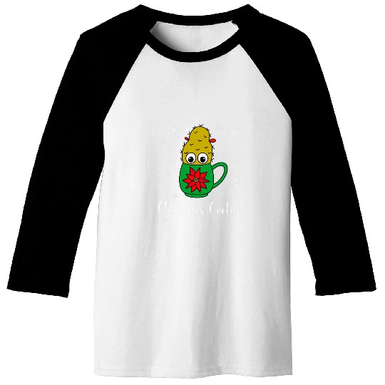 Christmas Cactus Small Christmas Cactus In Poinsettia Mug Baseball Tees
