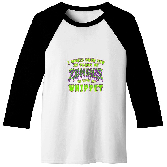 Dog Samoyed Push You In Zombies To Save Samoyed Funny Bjelkier Humor Baseball Tees