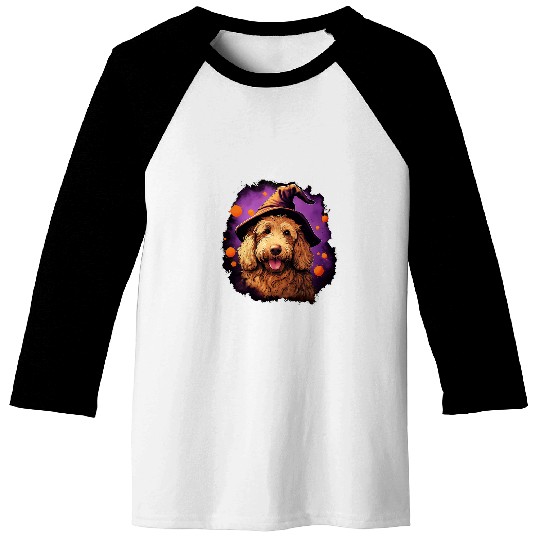 Halloween Goldendoodle Dood Funny Doodle Dog Golden Doodle Baseball Tees
