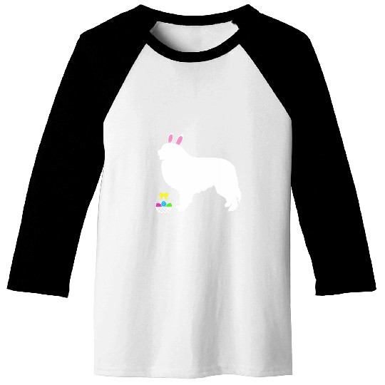 Great Pyrenees Easter Bunny Dog Silhouette Baseball Tees