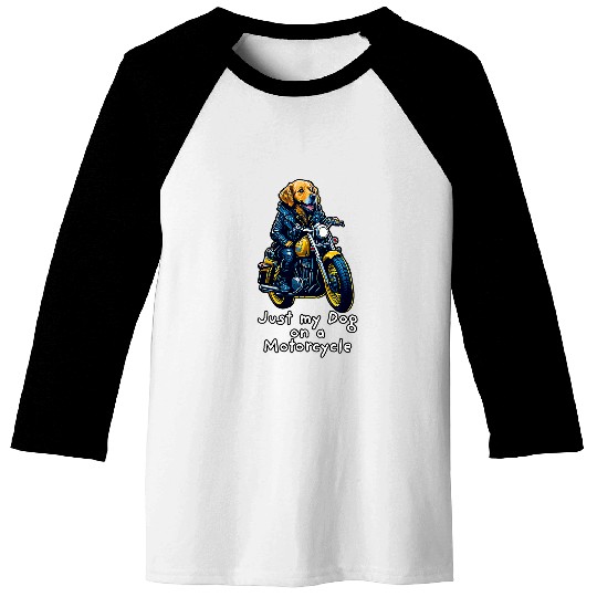 Cute golden retriever drives motorcycle at Christmas 22 Baseball Tees
