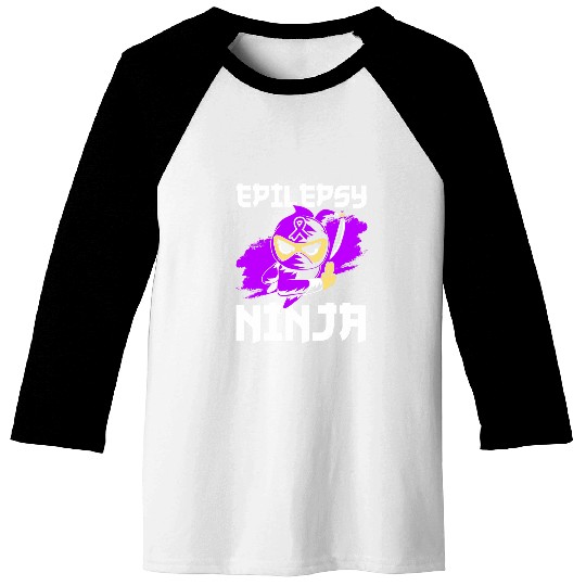 Epilepsy Ninja Shinobi I Wear Purple Epileptic Seizure Baseball Tees