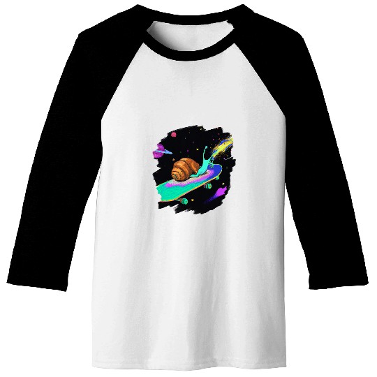 Snail Skateboarding Outer Space Retro vintages Skater Snails 22 Baseball Tees