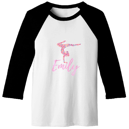 Kids Personalized Gymnastics Emily Name Gymnast Girls Toddlers Baseball Tees