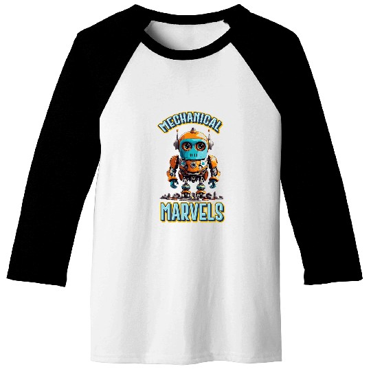 Cute Robot Mechanical Fun Robotic Engineer Mechanic Costume Baseball Tees