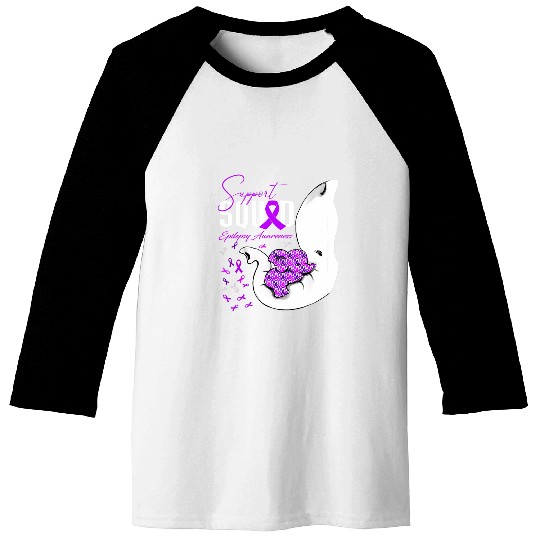 Epilepsy Awareness Support Squad Elephant Baseball Tees