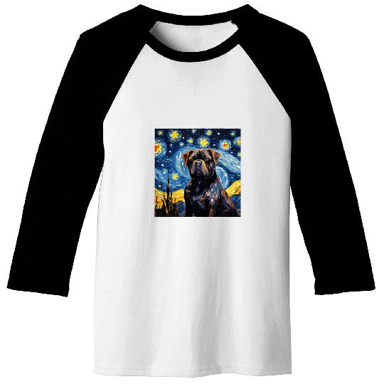 Cane Corso Starry Night For Dog Mom Dog Dad Baseball Tees