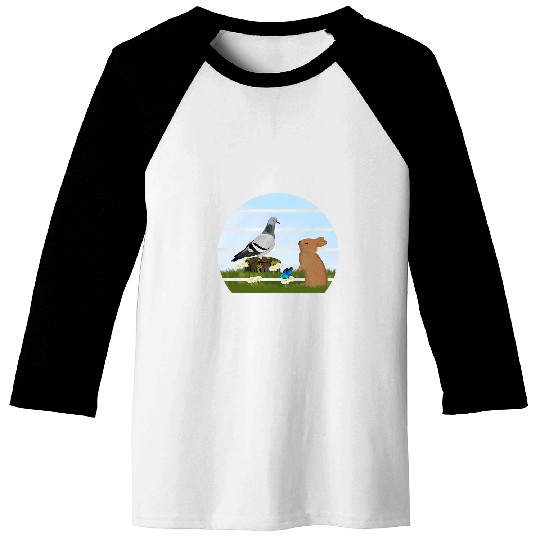 Pigeon Bird Bunny Spring Birdwatcher Animal Biologist Baseball Tees