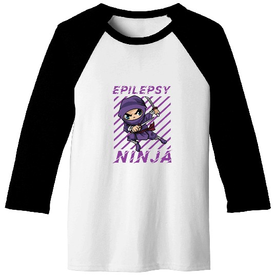 Epilepsy Ninja Purple Ribbon Seizures Awareness Condition Baseball Tees