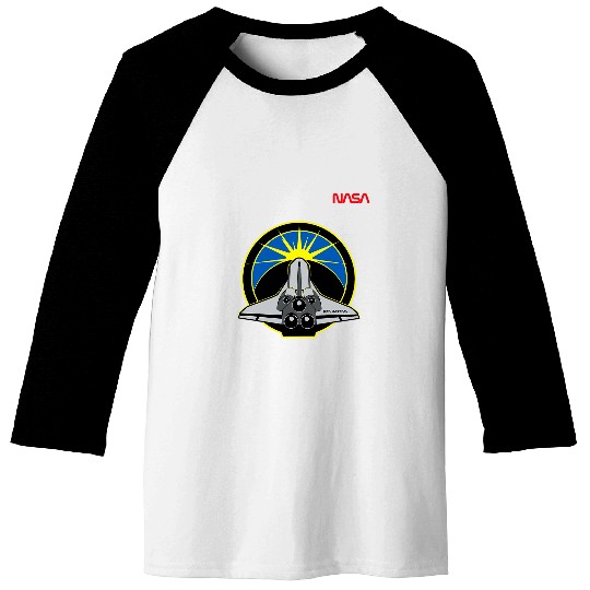 Lacrosse Gift NASA Space Shuttle STS 132 Mission Crew Worm Logo Baseball Tees