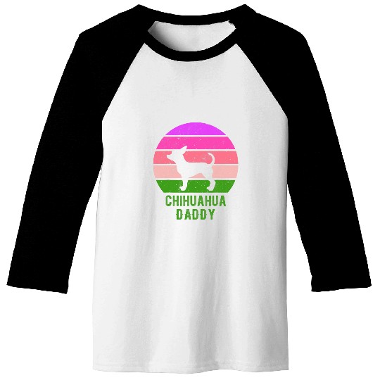 Chihuahua Dog Dad Daddy vintages Retro Baseball Tees