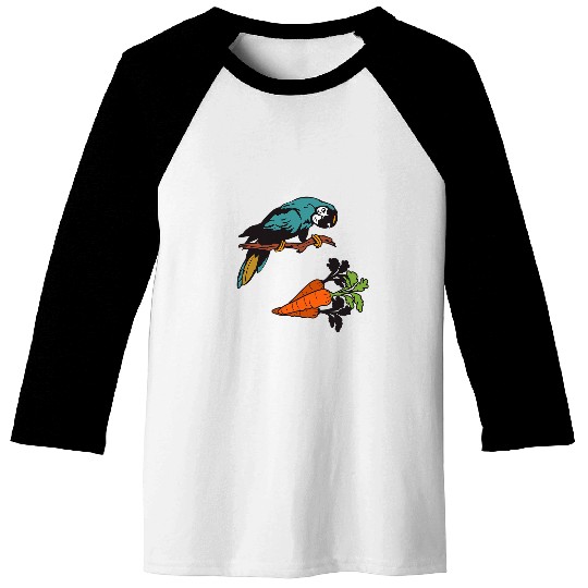 PARROT CARROT birds exotic nature vegan animals rhyme funny Baseball Tees