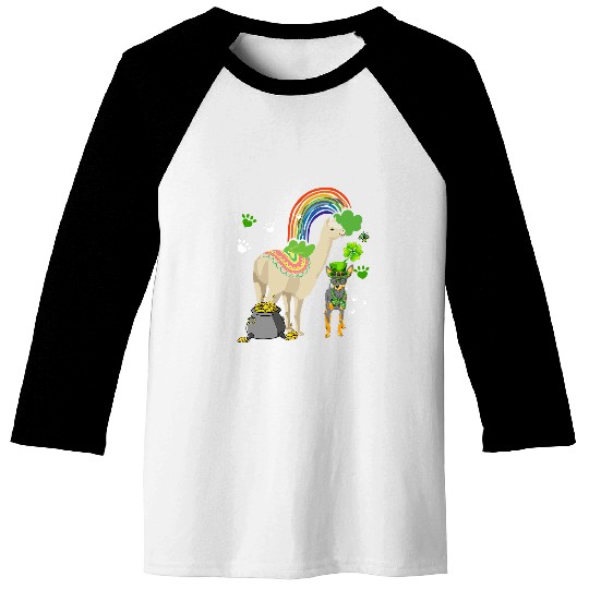 Chihuahua and Llama Happy St Patricks Day Gift Dog Lover Baseball Tees