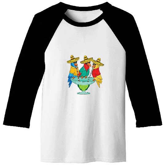 Parrot Cinco De Mayo Funny Drinking Tequila Mexican Fiesta 3 Baseball Tees