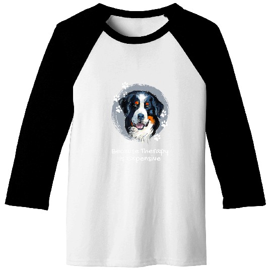 Cute Saint Bernard Because Therapy Is Expensive Puppy Art Baseball Tees