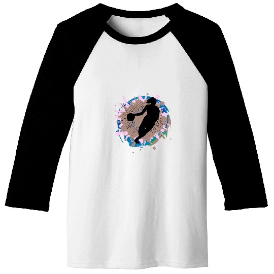 Cool Basketball Player Team Coachs Sunset Colors Pink Brown Baseball Tees