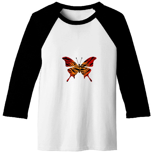 Stylish Striped Tiger Butterfly Nature Lover Baseball Tees
