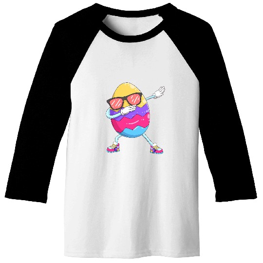 Dabbings Easter Egg Funny Happy Easter Boys Girls Kids Dab Baseball Tees