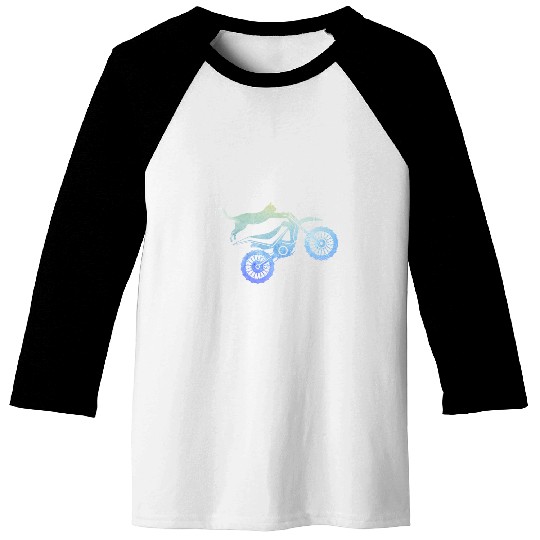 Dirt Bike Stunt Cat Motorcycle Motocross Funny Cat Lovers Baseball Tees