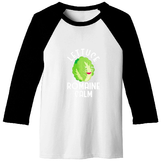 Lacrosse Gift Lettuce Romaine Calm Vegan Funny Vegetarian Veggie Lover Baseball Tees