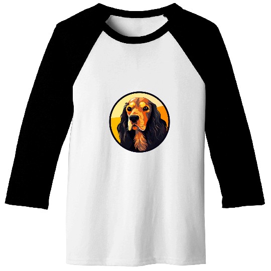 Cocker Spaniel Dog Minimal Love Dogs 2 Baseball Tees