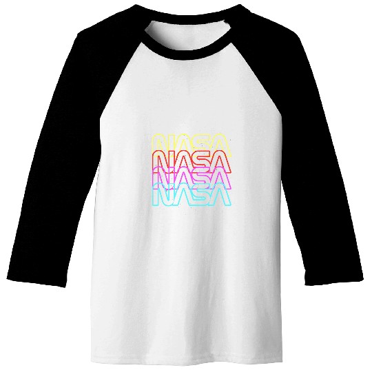 Lacrosse Gift NASA Rainbow Repeat Word Worm Logo Baseball Tees