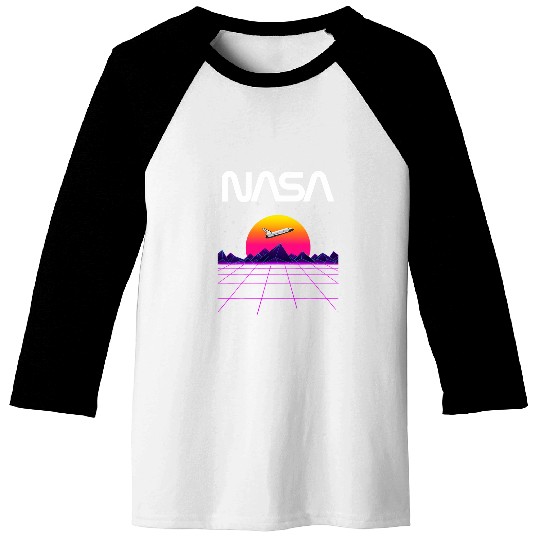 Lacrosse Gift NASA Futuristic Space Shuttle Worm Logo Baseball Tees