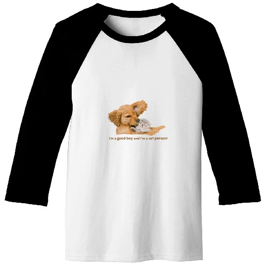 I am a cat person for Cat lovers Golden retriever Baseball Tees