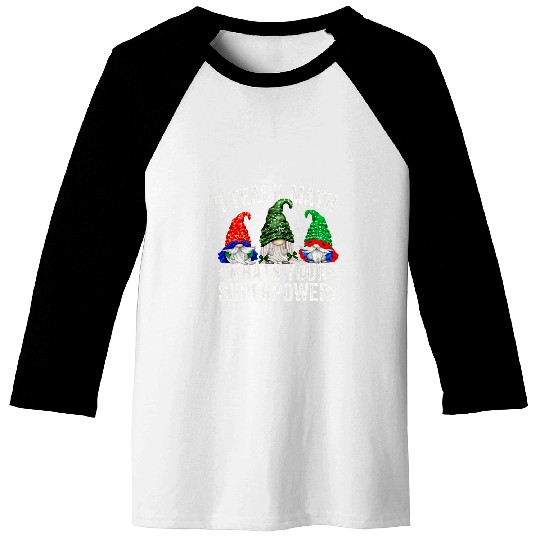 Superhero Teacher Gnome I Teach Math Whats Your Superpower Baseball Tees