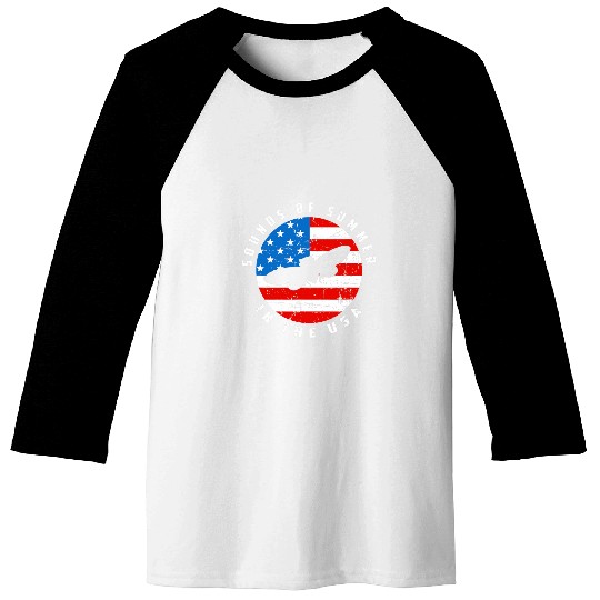 Sounds of Summer In The USA US Flag Cicada Locust Meme Baseball Tees