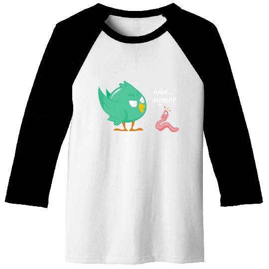 Uh meow     Funny bird and worm 2funny thing Baseball Tees