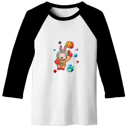 Happy Easter Day Bunny Egg astronaut Space Boys Girls Kids Baseball Tees