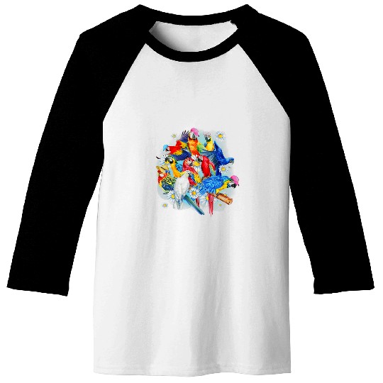 Parrot Summer Daisy Flower Parrot Lover Parrot Funny Baseball Tees
