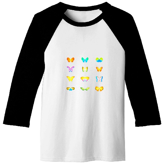 Modern Abstract Butterfly Insect Animal Pattern Art Baseball Tees