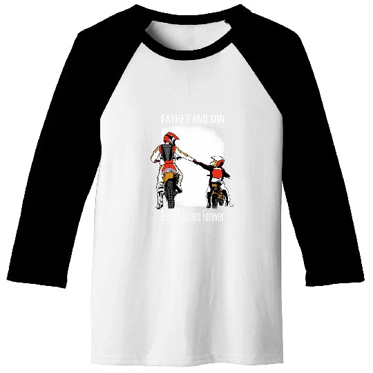 Mens Father and son bests friends on the motorcycle for Fathers Day Baseball Tees
