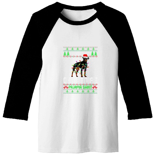 Dog Rottweiler This Is My Ugly Christmas Pajama Rottweiler Dog Baseball Tees