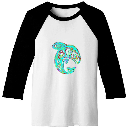 Native American Totem ORCA Killer Whale Pop Art 5 Faun Baseball Tees